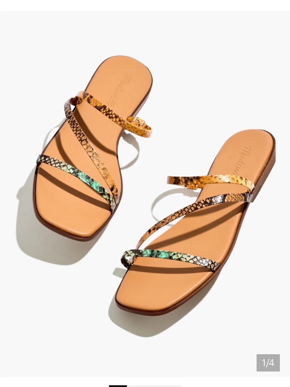 Madewell Lyra Slide Sandal Snake Print Size 8